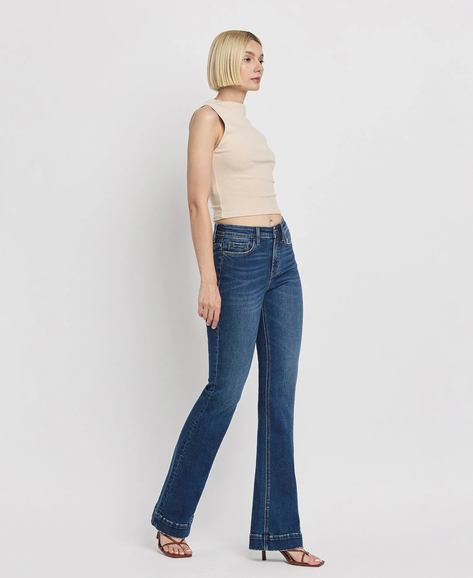 Vervet by Flying Monkey Sustainability High Rise Trouser Fit Boot Cut Jeans