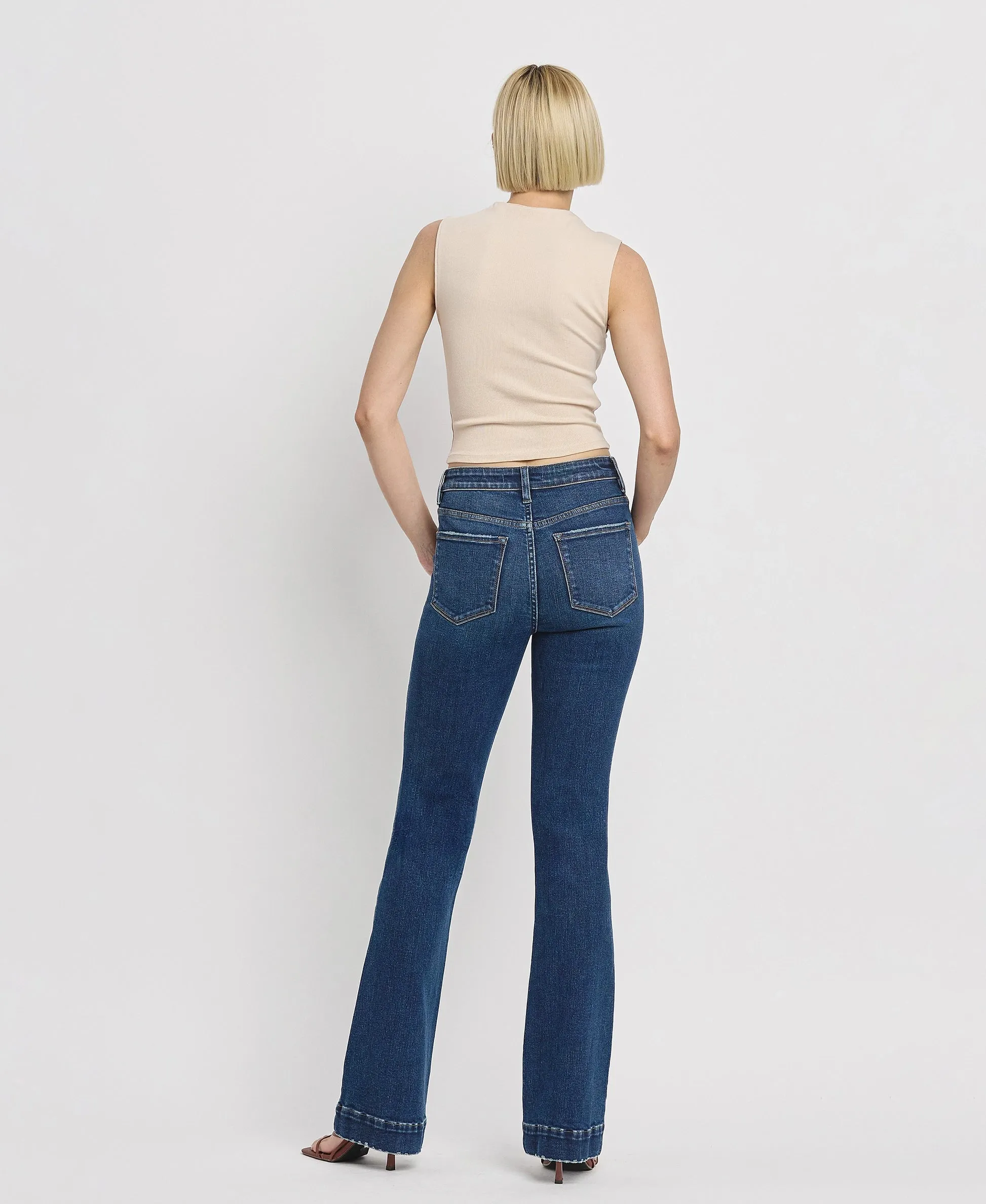 Vervet by Flying Monkey Sustainability High Rise Trouser Fit Boot Cut Jeans