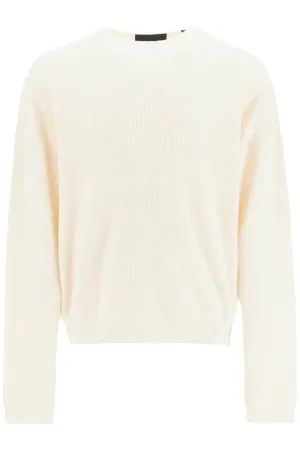Waffle Knit Crewneck Sweater