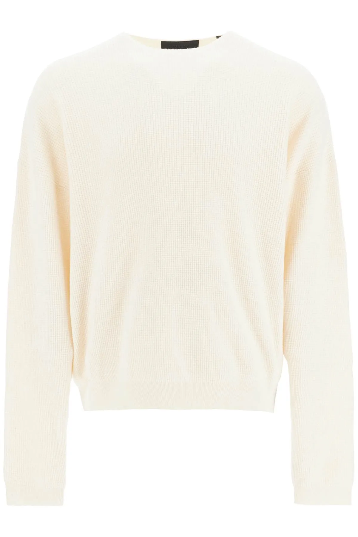 Waffle Knit Crewneck Sweater